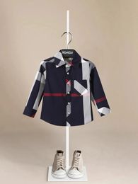 Brand Design Spring Thin Shirts Baby Boys Long Sleeve Striped Print Shirts Kids Tops Tees Shirts Casual Blouse 240318
