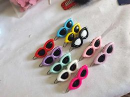 Dog Apparel 3cm Small Cat Hair Clips Sunglasses Hairpin Dress Up Glasses Cute Pet Headdress Puppy Grooming Accessories