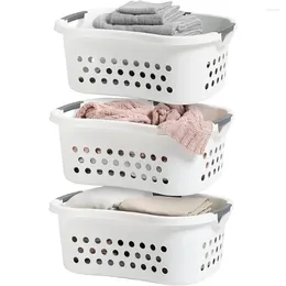 Laundry Bags USA 3 Pack Comfort Carry Basket Clothes Organizer White The Is Divided Dirty Baskets Storage Home Garden