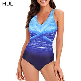 Swimsuit Fashion Cross Colour Matching One-piece Womens