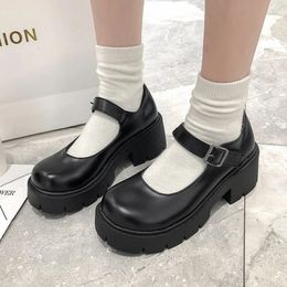 Shoes Lolita Shoes Women Japanese Style Mary Jane Shoes Women Vintage Girls High Heel Platform Shoes College Student Size 40 240311