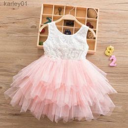 Girl's Dresses 2-6 Yrs Baby Girls Lace Dresses for Summer Birthday Cute Kids Princess Party Ball Gown Children Wedding Evening Prom Dress yq240327