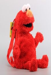 45cm Sesame Street Plush Backpack Little Purses Red Elmo Blue Cookie Guy Yellow Big Bird Fur Children039s School Bag4962628