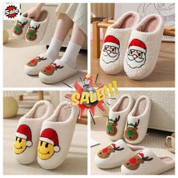 New Comfortable Home Cute Cartoon Santa Claus Winter Cotton Slippers Couples Warm Cotton GAI soft Fluffy House cute Christmas Designer indoor eur36- 45 2024 Elk