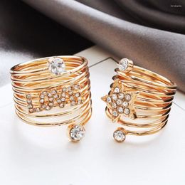 Cluster Rings Trend Star Korea Same Style Women's Ring Jewellery 2024 Couple Gifts For The Year Punk Spring
