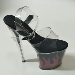Dance Shoes LAIJIANJINXIA 20CM/8inches PVC Upper Fashion Sexy Exotic High Heel Platform Party Women Sandals Pole E025