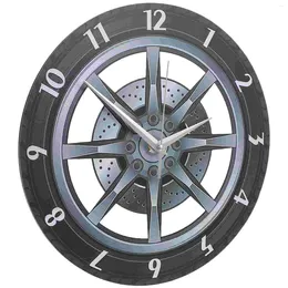 Wall Clocks Wheel Clock Home Room Decor 3D Digital Car Creative Mute Decorative Items