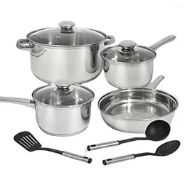 Cookware Sets 10 Piece Stainless Steel Set With Tools Pots For Kitchen Pot Cooking Pan Kits Pans