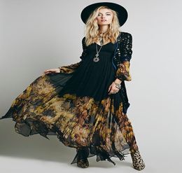 New Arrival Bobo Women Maxi Dresses VNeck Long Sleeve Womens Fashion With Floral Long Party Dress7279282