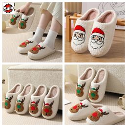 New Comfortable Home Cute Cartoon Santa Claus Winter Cotton Slippers Couples Warm Cotton GAI BIGSIZE soft Fluffy House cute Christmas Designer 2024 indoor size36- 45