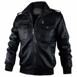 new Fi Motorcycle Men's Leather Jacket Windbreak PU Leather Coat Men Biker Warm Autumn Winter Outerwear Men's Clothing 3XL Y5sy#