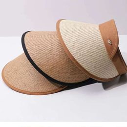 2024 Nowy kapelusz przeciwsłoneczny dla kobiet Letnie Ochrona UV na świeżym powietrzu z dużymi okapami, aby zakryć czapkę na twarz i pusty czapkę