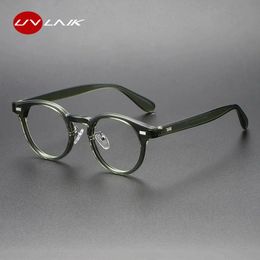 UVLAIK Trendy TR90 Glasses Frame Women Men Art Retro Myopia Optical Male Female Transparent Lens Eyeglasses 240313