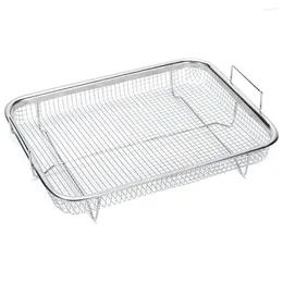 Storage Bags 1Pcs Basket For Oven Stainless Steel Grill Non-Stick Mesh Tray Wire Rack
