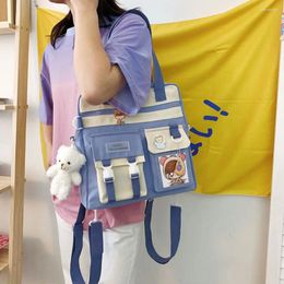 Bag Canvas Female School Bags Women's Handbags Trend 2024 Large Capacity Ins Cute Student Make-up Shoulder