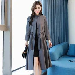 Women's Trench Coats 2024 Spring Autumn Windbreaker Jacket Women Fashion Loose Middle Aged Coat Female Casual Overcoat Ladies Tops R1306