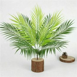 Decorative Flowers 9 Heads Simulation Palm Leaves Tropical Plant Bedroom Decorations Large Fake Wedding