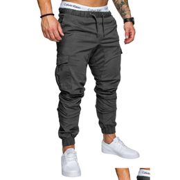 Mens Pants Jogger Casual Fitness Male Sportswear Bot Tight Sweatpants Trousers Men Black Gym Jogging Drop Delivery Apparel Clothing Dhb8W