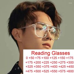 Sunglasses Transparent Computer Glasses Frame Men Optical Square Anti Blue Light Male Presbyopic Eyeglasses High-end Reading 2