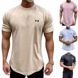 2022 Men T-shirt Male Sports Gym Muscle Fitn T Shirt Blouses Loose Half Sleeve Summer Bodybuilding Tee Tops Men's Clothing U6i1#