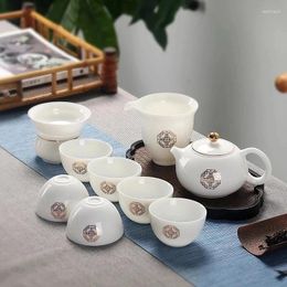 Teaware Sets Wind Cherry Red Ceramic Tea Set Handmade Japanese Style Ceremony Simple Kungfu Quick Cup Ne