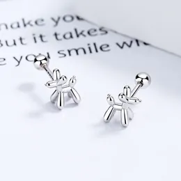 Stud Earrings S999 Sterling Silver Fashion Sweet Ins Animal Dog Screw Women's Party Wedding Jewelry Gift