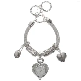 Wristwatches Bracelet Watch Elegant Lady Charm Wrist Decoration Unique With Heart Wedding Favours Exquisite Water Stone Chain