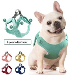 Leashes Dog Harness Pet Reflective Harness Small Dog Rope Leash Dog Harness Vest 4section Adjustment Break Free Safety Dog Collar