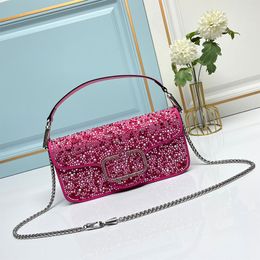 Rhinestone Crossbody Bag Luxury Bag Designer Handbag Diamonds Dinner Bag Flap Tote Bags Women Shoulder Bag Clutch Wallet Designer Baguette Bag Sliding Chain Bag