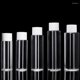 Storage Bottles Wholesale Empty Cosmetic Plastic Toner Bottle 100ml 120ml 150ml 200ml 250ml With White Cap PET Clear Skin Care Packaging