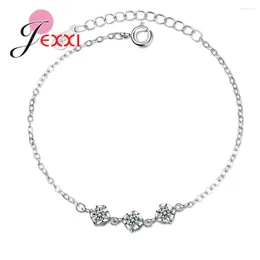 Charm Bracelets Design Elegant Women 925 Sterling Silver Chain CZ Cubic Zircon Daily Jewellery For Girls Korean Style Bijoux Femme