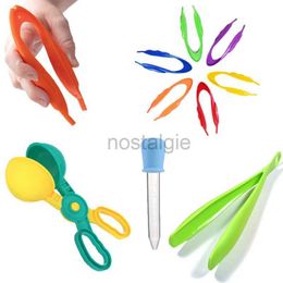 Intelligence toys 1/4pcs Kids Drop Scoop Clip Tweezers Toys Fine Motor Skill Training Tool Set Montessori Early Learning Education Toddler 24327