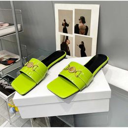 Metallic Slide Sandals Luxury Woman Sandal brand flip flops for women High quality Stylish Slipper Fashion Classics Sandal Slipper Flat shoes Slide 35-43