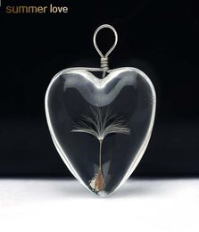 Dandelion Glass Heart Shape Pendant For Necklaces Crystal Glass Round Pendants DIY Jewellery Accessories Gift3837608