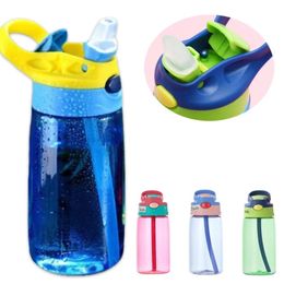 480ML Kids Water Cup Creative Safe Baby Feeding Cups with Straws Leakproof Bottles Outdoor Portable Childrens 240322