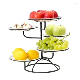Plates Creative Simple Three Layer Fruit Tray Vegetable Basket Decoration Bowl Storage Rack Cake Stand For Living Room