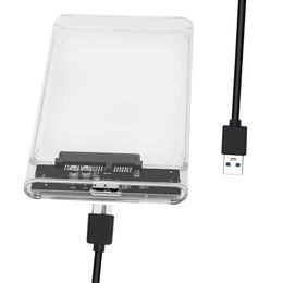 2024 Transparent Tool Free 2.5 Inch USB 3.0 5Gbps to SATA III External Hard Drive HDD Enclosure SSD Case Support UASP