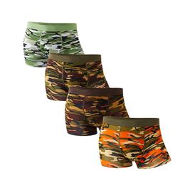 4PcsMens Boxers Camouflage Military Panties Man Sexy Boxer Soft Shorts Underwear Male Army Green Underpants for Men Plus Size 240320