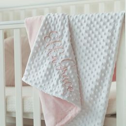 Personalised Swaddle Blanket Baby Throw Blanket Custom Name Blankets for Baby Girl Boy Cute Toddler Blanket 75*100cm 240313