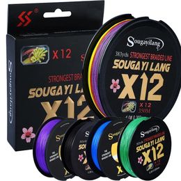 Sougayilang Super Strong 12 Strands Braided Fishing Line X12 PE Line 350M 550M Multifilament Abrasion Resistant Fishing Lines 240315