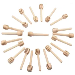 Coffee Scoops 25Pcs Long Handle Wood Honey Spoons Mixing Sticks Dipper Extractor For Jar Milk Tea Supplies Kitchen Tool