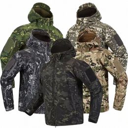 Homens Tactical Jacket Lurker Shark Skin Soft Shell Waterproof Windbreaker Fleece Coat Caça Roupas Camoue Jacket Y7ky #