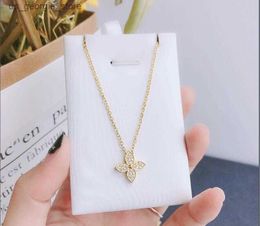 Pendant Necklaces New Style Design Pendant Necklaces Fashion Women Brand Letter 18K Gold Plated Clavicular Chain Crystal Rhinestone Lover Wedding Valentine Day Je