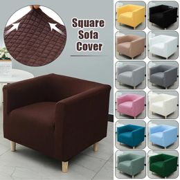 Pillow Square Knit Sofa Cover Elastic Thickening Single Seat Solid Colour Plaid Modern Simple Furniture Protective