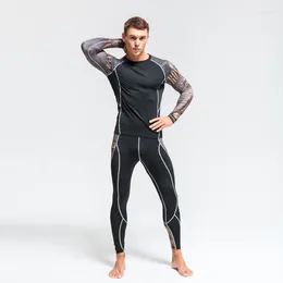 Men's Thermal Underwear Set Winter Warm Sports Training Suit Quick-drying Breathable Tights Exercise Base Layer