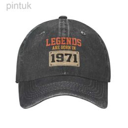 Ball Caps Custom Cotton Born In 1971 Birthday Legend Baseball Cap Men Women Adjustable Dad Hat Sports 24327