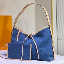 Denim Bag Luxury Bag Shoulder Bag Designer Handbag Vintage Hand Bag Women Tote Bags Canvas Leather Old Flower Underarm Bag Print Purse Bowknot Shopping Bags 46855