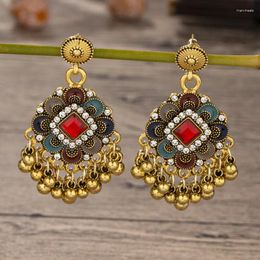 Dangle Earrings Ethnic Retro Elegant Temperament Gypsy Colourful Bohemian Geometric Patterns Tassel Female Jewellery