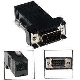 1pcs VGA Extender Male To LAN Video CAT5 CAT6 RJ45 Network Cable Adap New