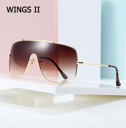 2021 Fashion WINGS II Style Shield Sunglasses With Metal Hood Men Vintage Brand Design Sun Glasses Oculos De Sol 502796841010